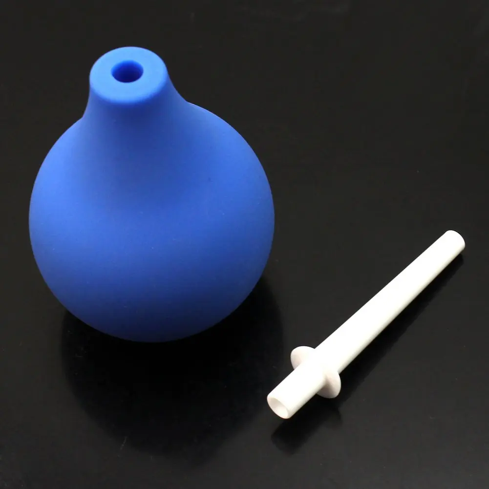 Y02APear shaped enema Rectal Shower Cleaning System Blue Ball for Anal Anus Colon