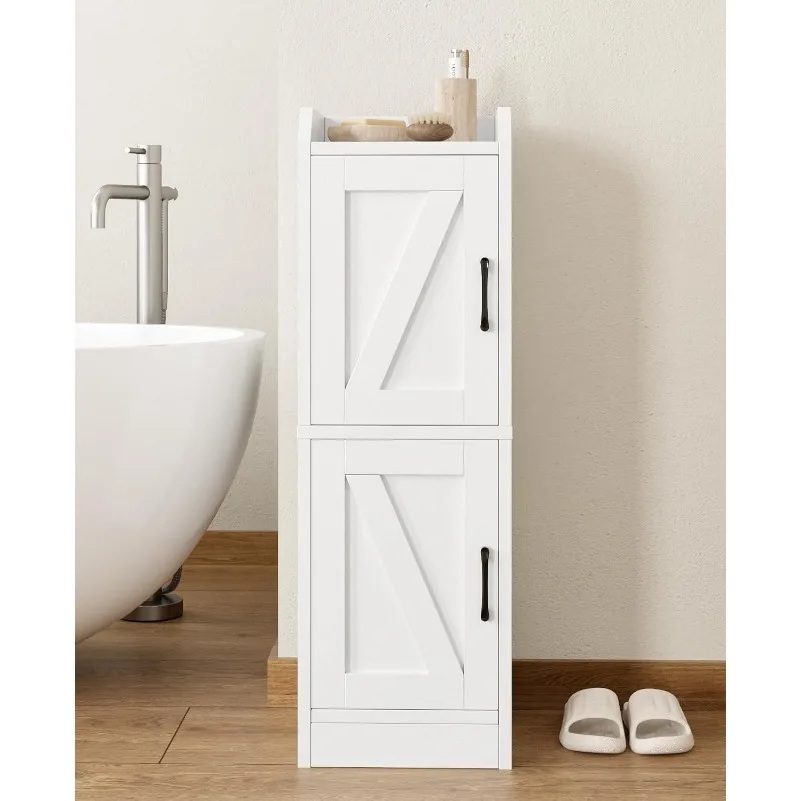 

Narrow Bathroom Storage Cabinet with 2 Doors and Shelves, 9.8" W Small Storage Cabinet for Toilet Paper Storage, Slim Cabinet