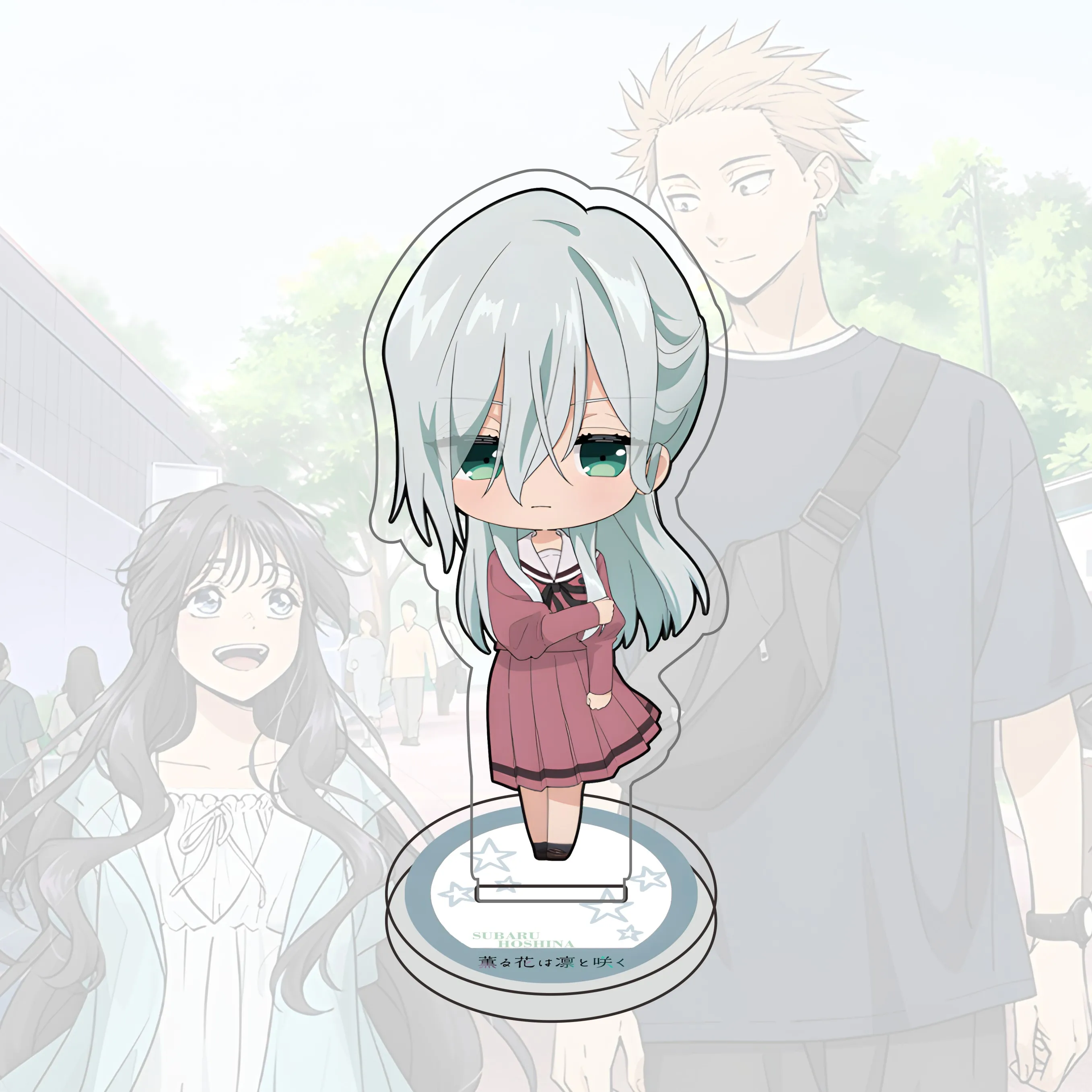 أنيمي زهرة عطرة تزهر مع كرامة الاكريليك تشيب حامل أرقام رينتارو كاوروكو واغوري تأثيري نموذج زخارف مكتب هدية