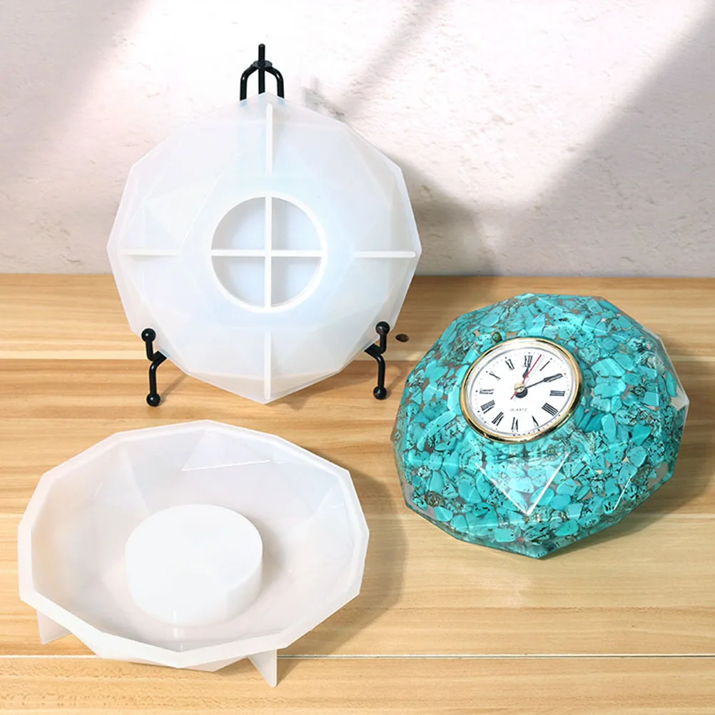 

Polygonal Clock Mold for DIY Crafts Reusable Silicone Epoxy Resin Casting Molds Handicraft Jewelry Making Practical Functional