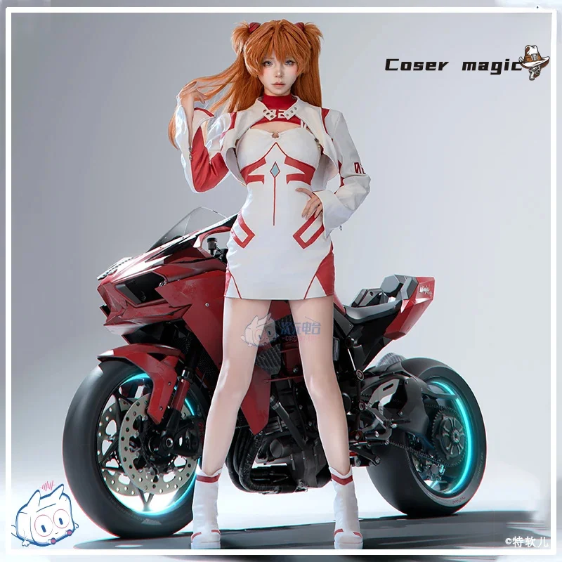 

Anime EVA Asuka Cosplay Costume Uniform Halloween Carnival Party Christmas Play Role Clothes Clothing