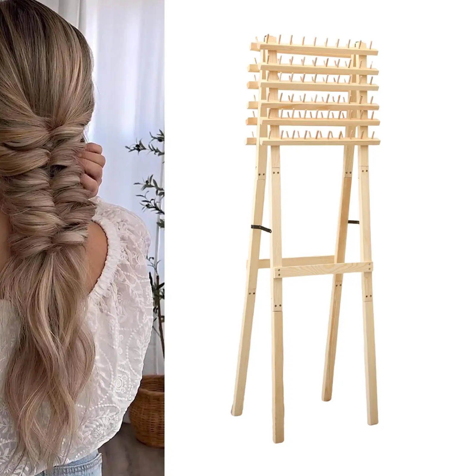 

Braiding Hair Rack Display Stand Hair Racks Portable for Hair Stylist Hair Extension Holder Hanger for Wefting Hair Accessories