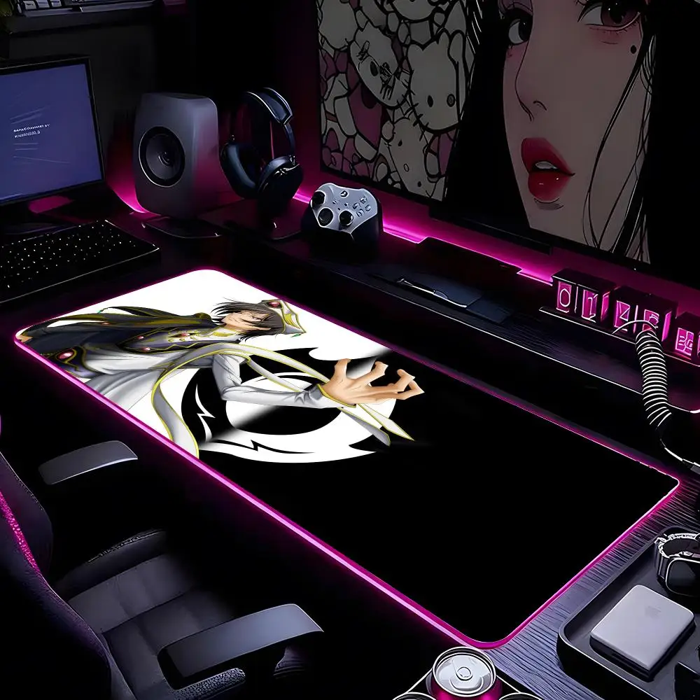 Code Geass Lelouch Of TheRebellions Mouse Pad Mousepad HD Printing Computer Gamers Locking Edge Non-slip RGB Mouse Pad XXL90x40