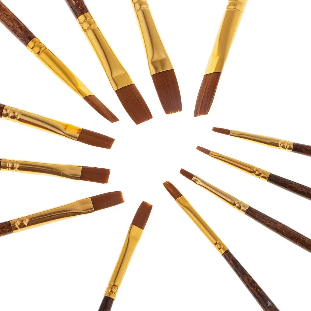 

Набор нейлоновых кистей для художников: плоские кисти для акрила и акварели, материалы для рисования для начинающих и профессионалов