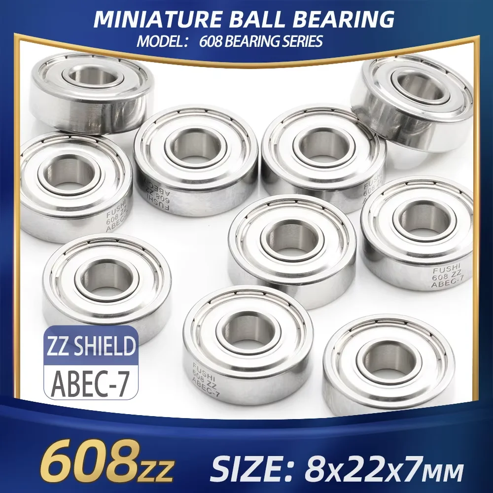 Rolamento 608ZZ 8x22x7mm (10 PCS) ABEC-5 Carrinho de skate em miniatura 608 ZZ Rolamentos de esferas 608Z 608 2Z Rolamento