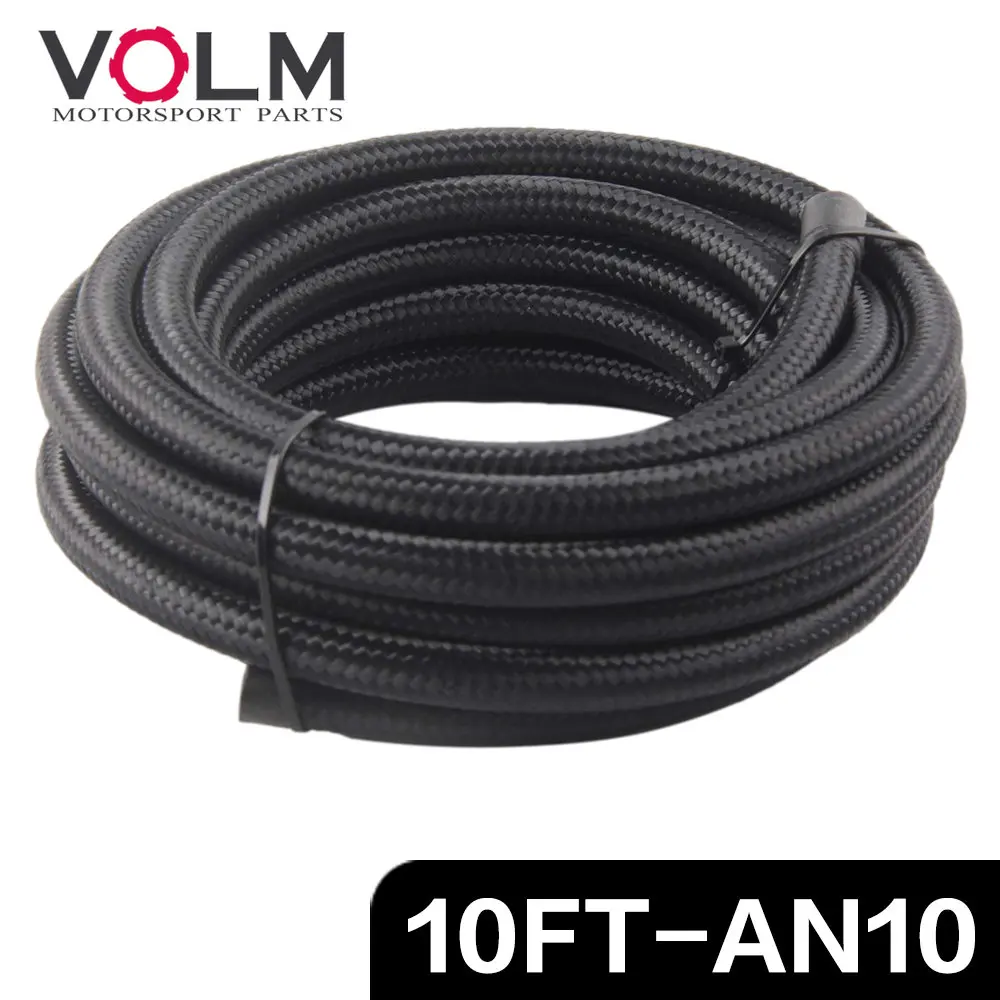 Free Shipping 10FT(3meter) 20FT(6meter) AN6 AN8 AN10 PTFE Oil Fuel Hose NYLON Braided Inside PTFE