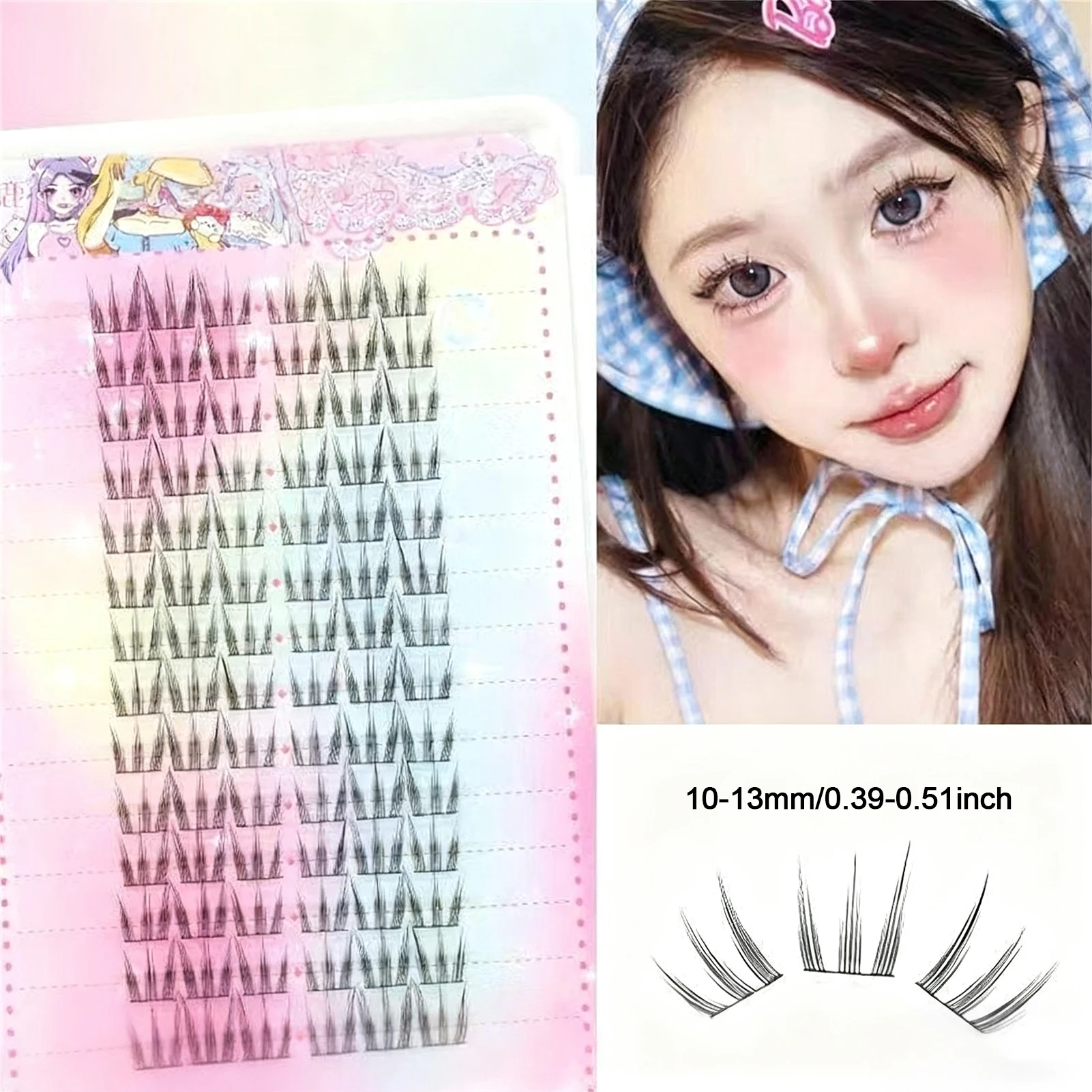 Cat Paw False Eyelashes manga individual Clusters lashes Natural Wispy Lash extenstions for cosplay Makeup Cosmetics tools