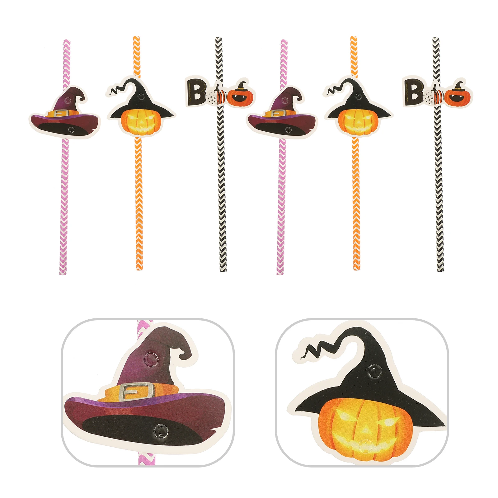 

Party Paper Straws Halloween for Drinking Decorations Decorated Drinks Supplies