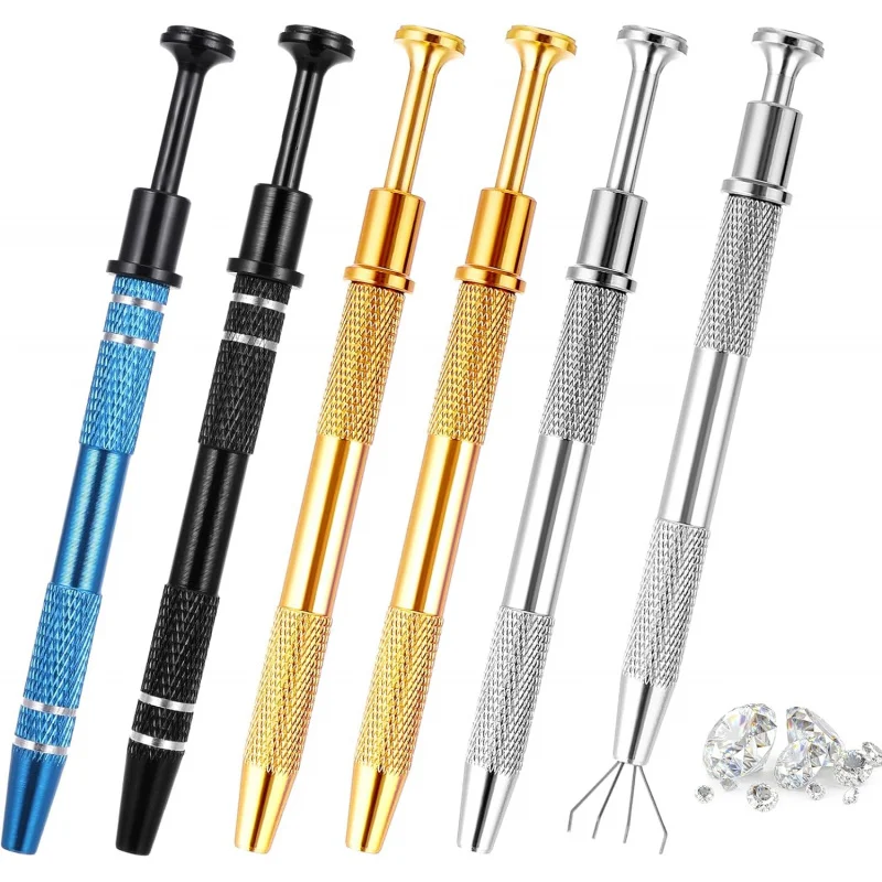 

6 Pcs Piercing Ball Grabber, Jeweler's Pick Up , Stainless Steel 4 Claw Gripper Pearl Up Too