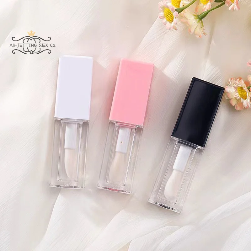 1 Stuks Lege Draagbare 5Ml Dikke Wand Lipgloss Buis Plastic Lip Glazuur Buizen Vierkante Volledig Doorzichtige Transparante Container