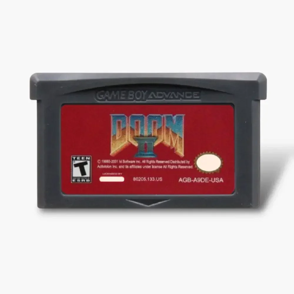 GBA 게임 카트리지 32비트 비디오 게임 콘솔 카드 DOOM 1 DOOM 2 (GBA, GBASP, NDSL 호환) 베어 카드 포장 (둠 시리즈용)