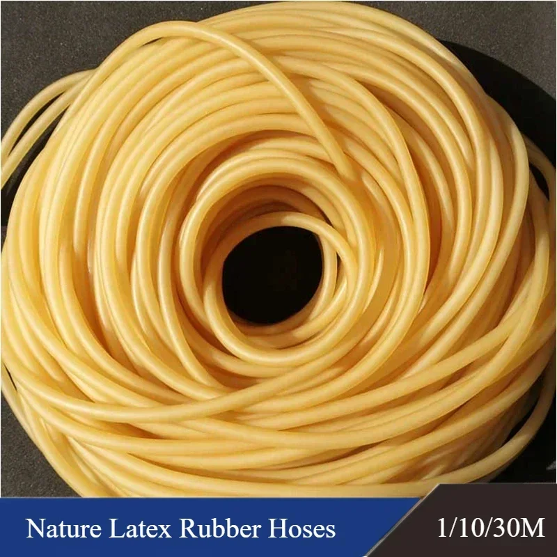 1/10/30M Nature Latex Rubber Hoses 1.6 ~ 9mm Beige Elastic Surgical Medical Tube Rubber Bands Yellow Slingshot Catapult