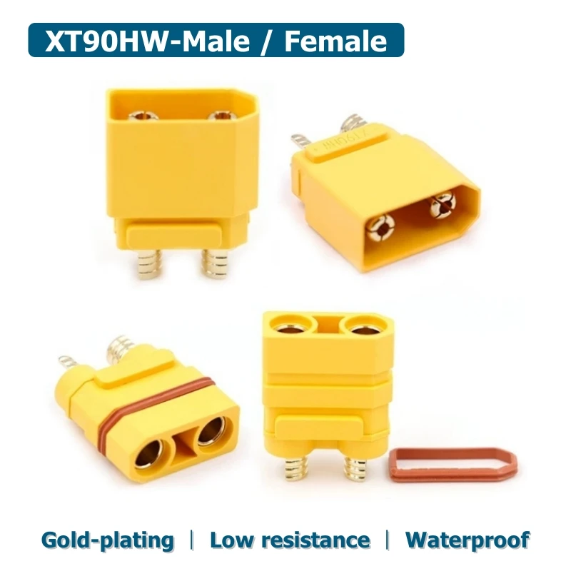 

XT90-HW Large current Male Female Waterproof Connector Gold-plating plug For RC Models Drone Accs