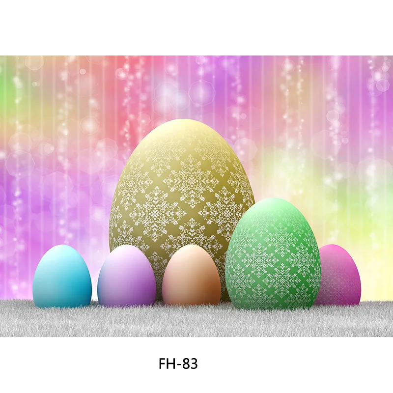 Nitree Spring Easter Photography Backdrop Rabbit Flowers Eggs Wood Board Photo Background Studio Props  FH-03