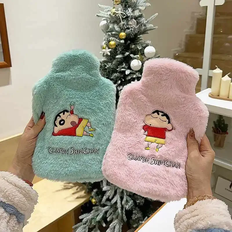 Cartoon Crayon Shin-chan Plush Hot Water Bottle Anime Kawaii Winter Portable Warm Cold-proof Water-Injected Warm Handbag Gift