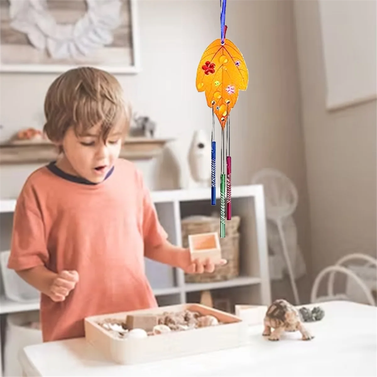 Wind Chime Toy Craft Set Children's Maple Leaf Style Toy DIY Wind Chime Toy Craft Autumn Decoration Gift Birthday Set