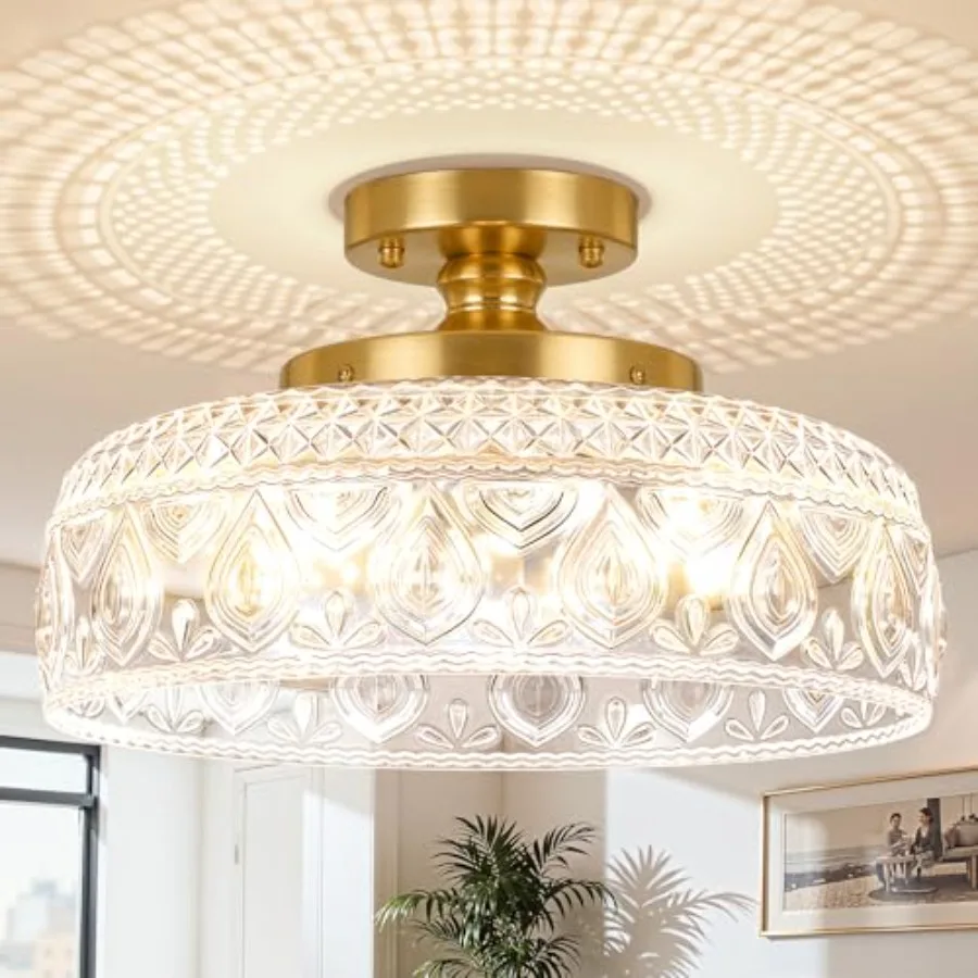 

Полувстраиваемый потолочный светильник в современном стиле, 3-ламповый, со стеклянными плафонами-шарами, для коридора, веранды, кухни, модель B