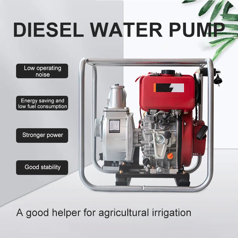 Portable 5.5hp & 10Hp Diesel Engine Water Pump Set 3 Inch & 4 Inch Movable Farm & Agricultural Irrigation Pump OEM Clean Water