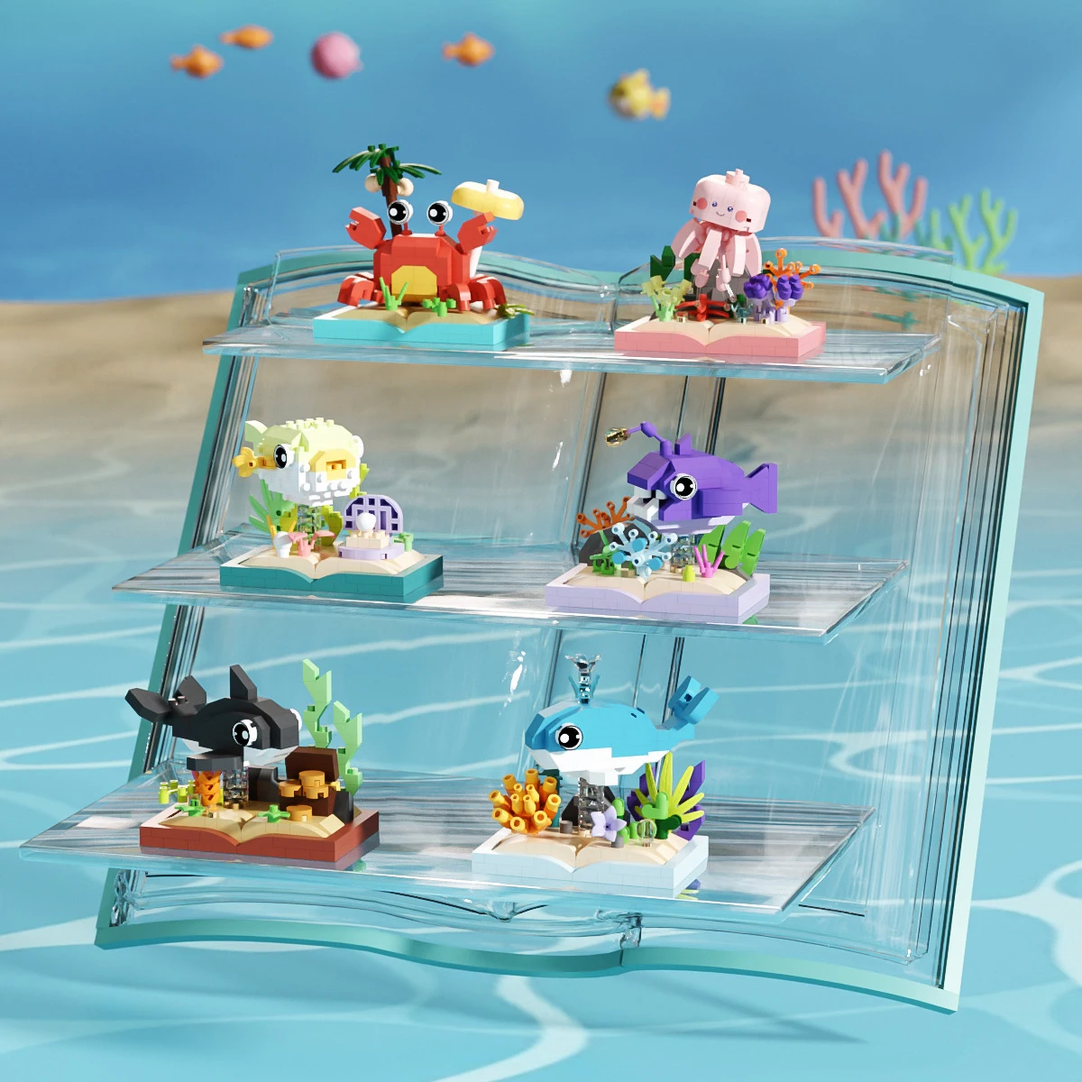 

Building Blocks Micro Particle Ocean World Children's Building Blocks Toy Killer Whale Crab Assembly Creative Girl Gift Ornament