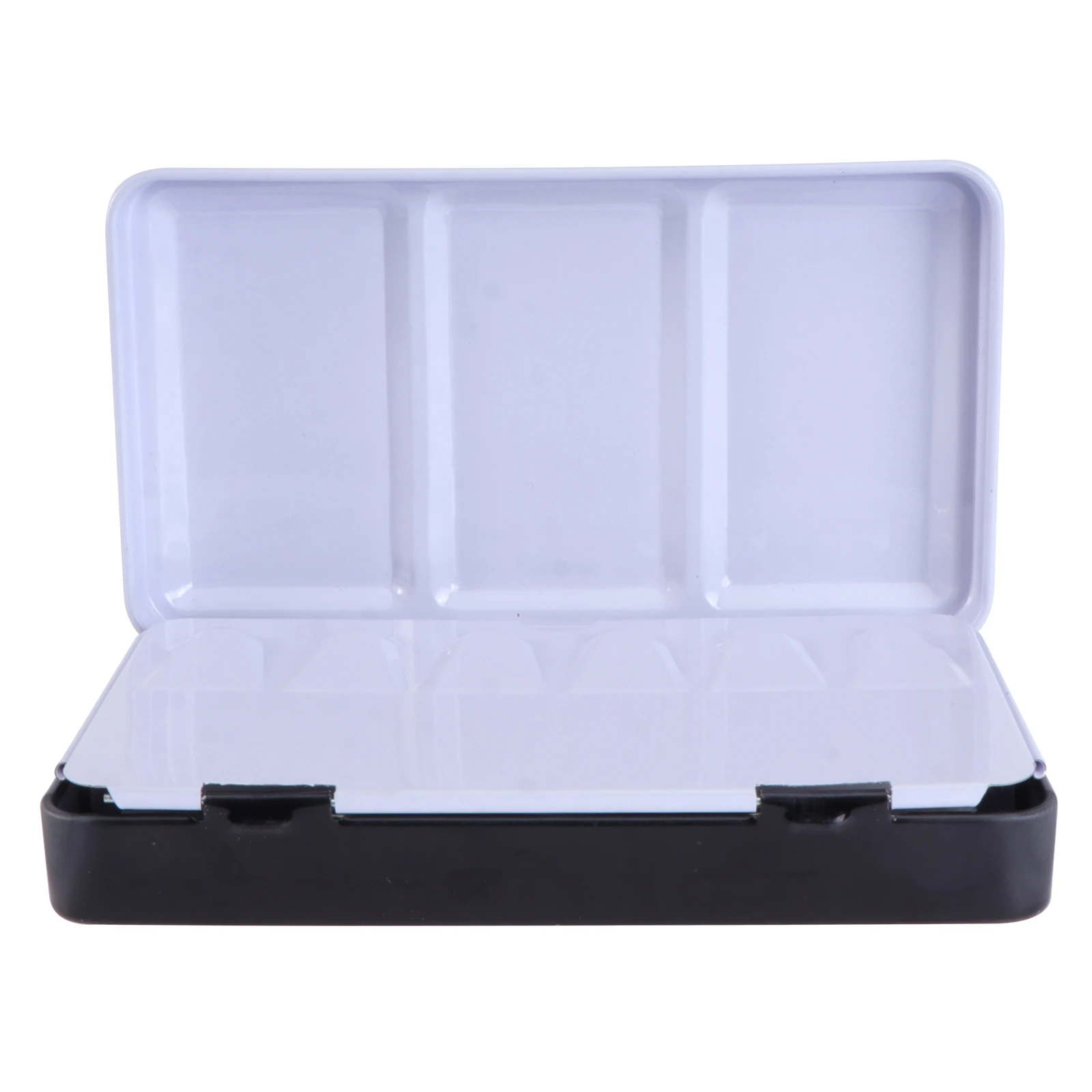 

1 set 1 Set Portable Watercolor Paint Box With Grid Design Durable Iron Plastic Empty Pigment Container For Artists, Compact