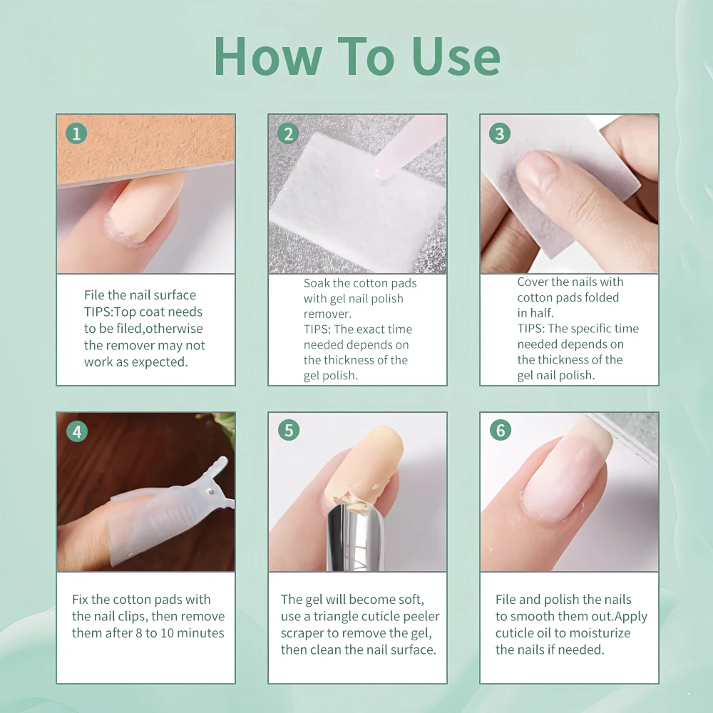 Gel Nail Polish Remover Kit, 100ml/3.3oz Soak-Off Gel Nail Polish Remover - Effectively and Easily Removes Gel Nail Polish image 6