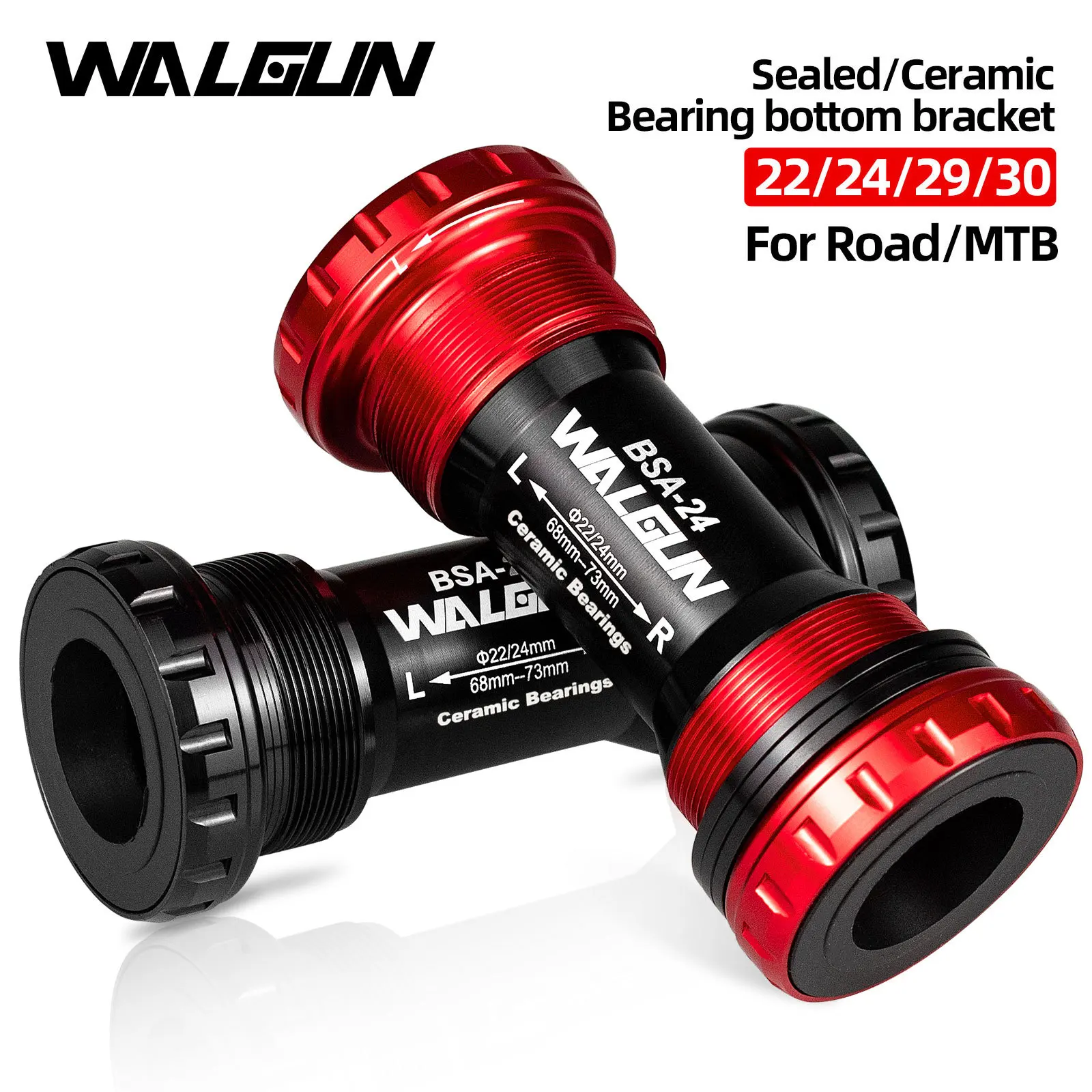 

WALGUN BSA-24 MTB Mountain Bike Ceramic Bearing Bottom Bracket For Road Bike Bicycle Parts