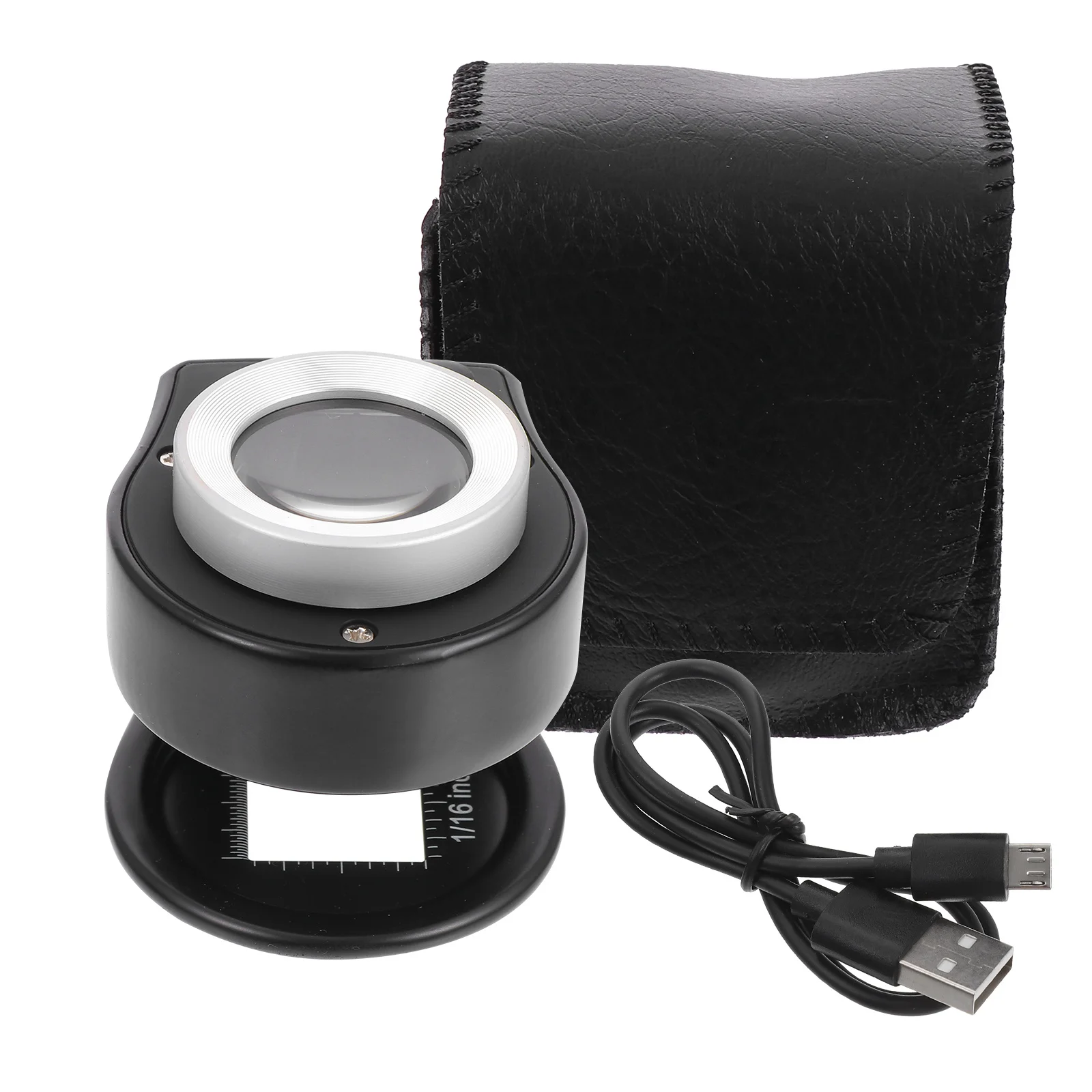 WATIIFUFU Magnifier Mirror Portable Glass Optical Observation Instrument Desktop Black Plastic