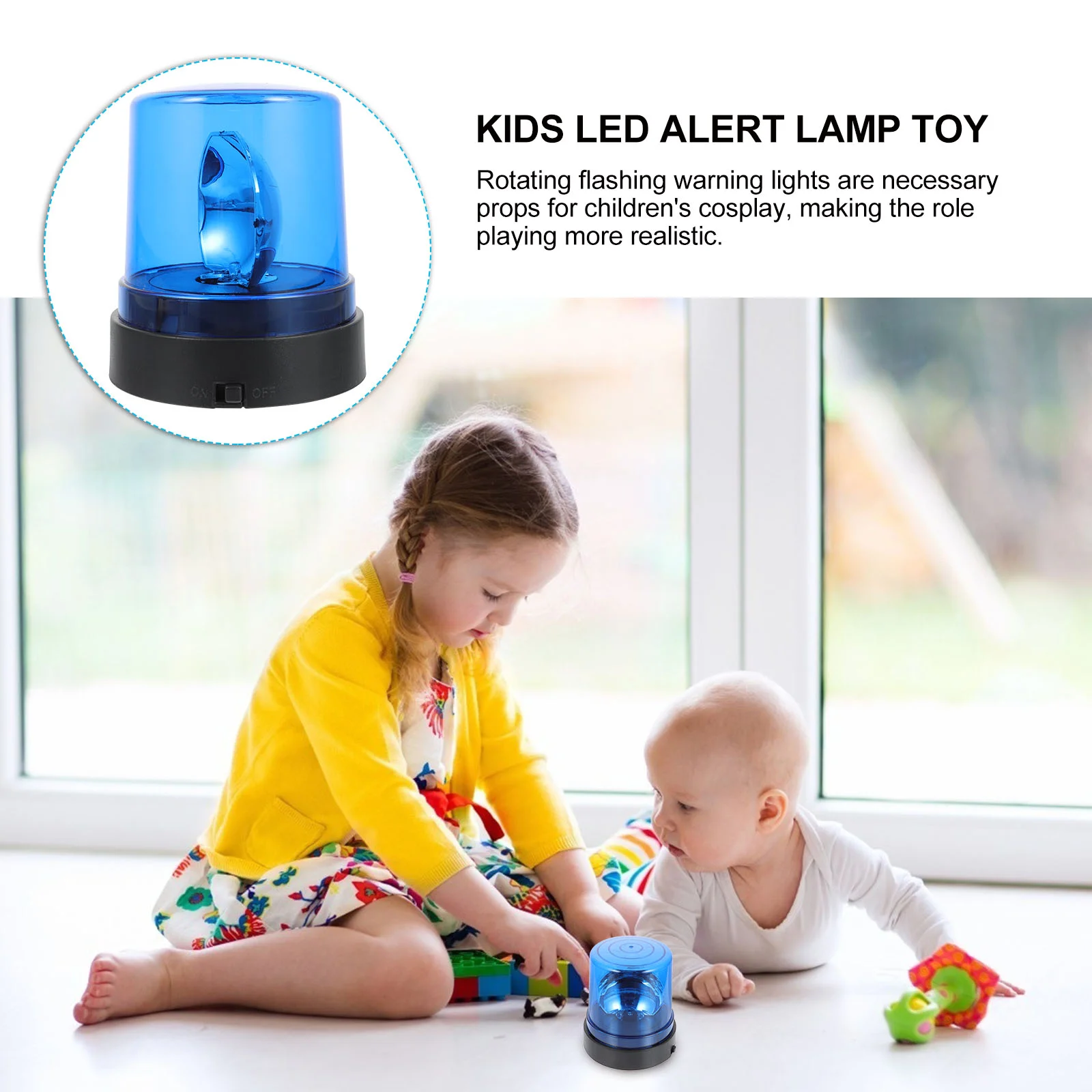 Police Light Toy Rotating Warning Lights Kids Flashing Red Beacon Fun Polices Theme Gift Alarm Strobe