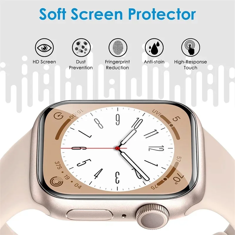 5PCS Protective Film for Apple Watch Screen Protector 42mm 40mm 38mm 49mm Series 9 8 7 6 5 Se Ultra 2 Accessories 44mm 45mm 41mm
