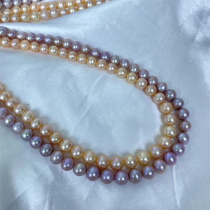 

S925 Sterling Silver Natural Pink-Lavender Freshwater Pearl Necklace - 8-9mm Minimalist Versatile Fashion Jewelry