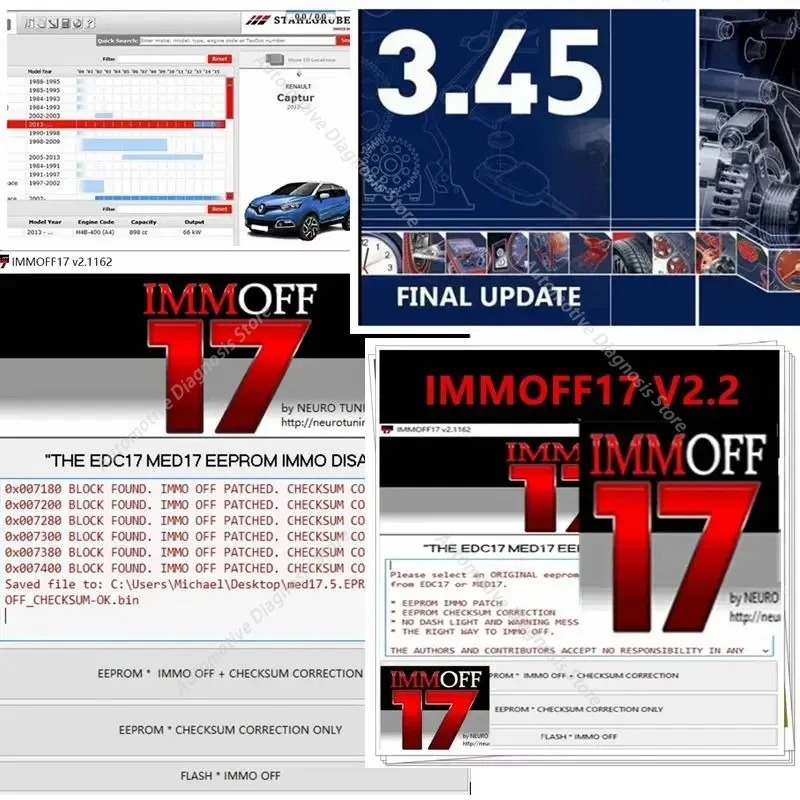NEW  Auto data 3.45 + Vivid Workshop Data Atris-Stakis Technik 2018.01V Multi languages+IMMOFF17 Software EDC17 with keygen Ecu