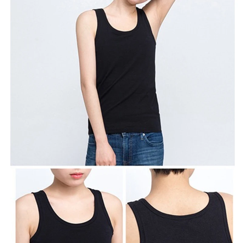 Chest Binder Cotton Vest Tank Top Binders Lesbian (Can be Worn Alone) Women Les Lesbian Slim Fit Short Vest Chest Binder Tops