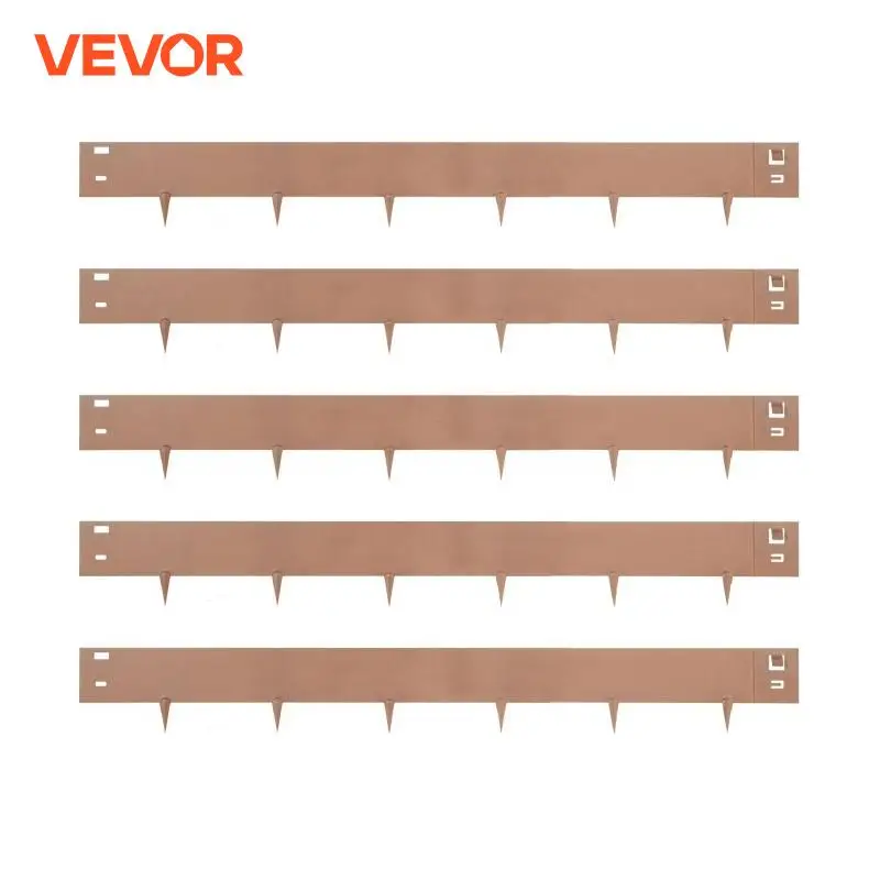 VEVOR 5Pcs 39 Inch Steel Landscape Garden Edging Flower Fence-Path Garden Plant Border Edging Lawn Border Metal Flexible Edging