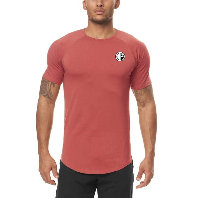 

Summer Thin Ice Feeling Polyester T-shirt Running Sports Breathable COOL Elastic Men's Short Sleeve Top