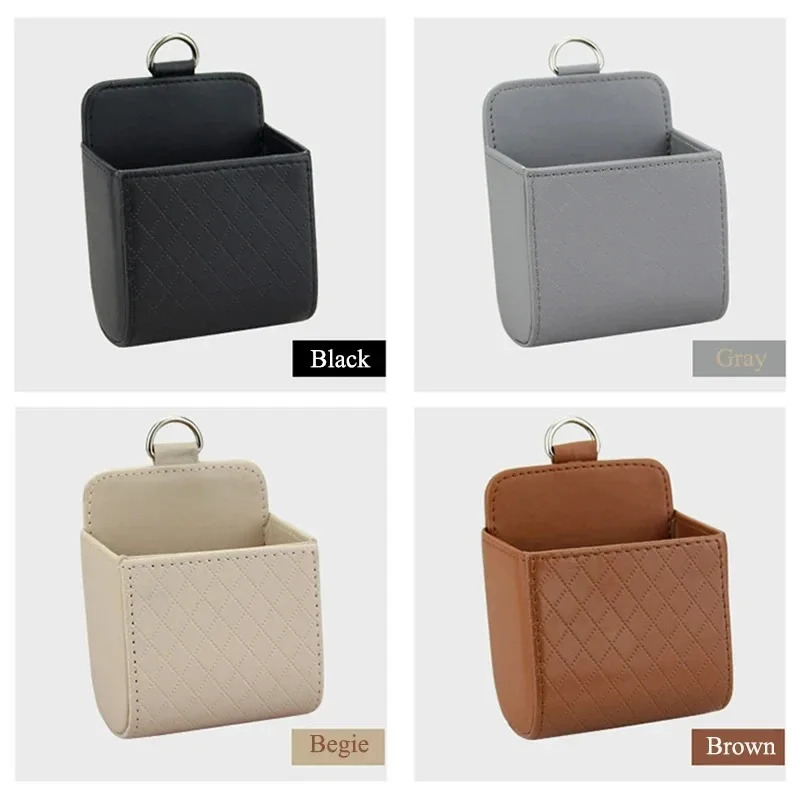 1 قطعة حقيبة تخزين السيارة تنفيس الهواء لوحة القيادة مرتبة معلقة الجلود المنظم صندوق نظارات حامل هاتف التخزين المنظم اكسسوارات السيارات