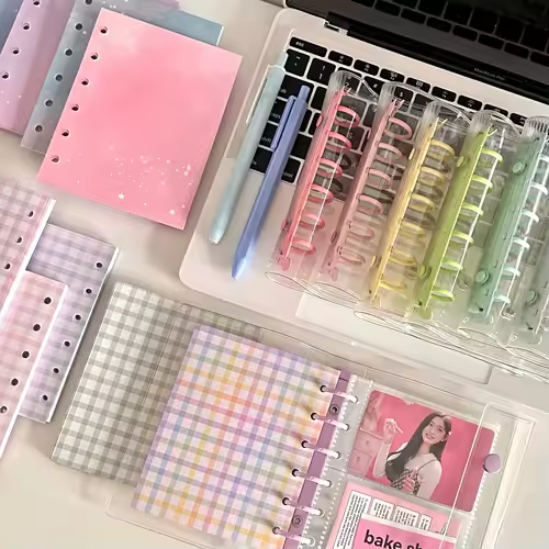 A7 Widening Double Button Transparent PVC Soft Cover Binder Cover Journal Sketchbook Accessories Diary Office Supplies - Image 3