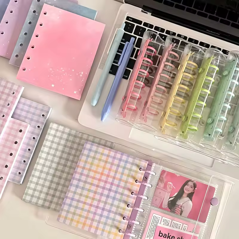 A7 Widening Double Button Transparent PVC Soft Cover Binder Cover Journal Sketchbook Accessories Diary Office Supplies - Image 3