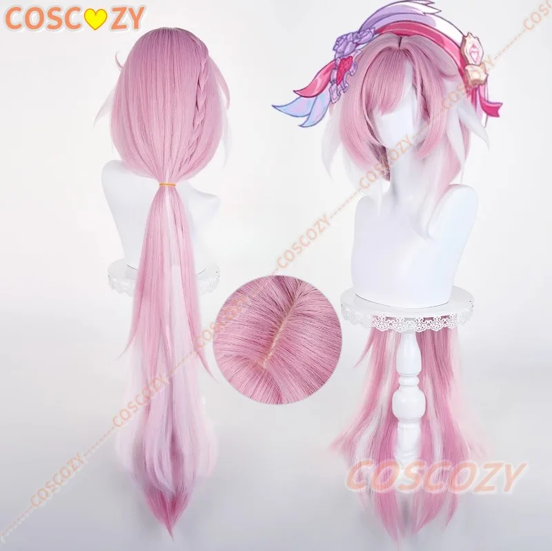 

Honkai 3rd Messenger of Love Elysia Cosplay Wig 115cm Pink Highlights White Wig Women CosplayWigs Heat Resistant Synthetic Hair