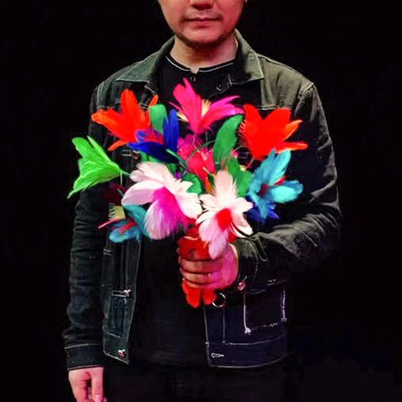 Flower to Scroll Magic Tricks Magician Stage Party Illusions Accessories Gimmick Props Mentalism Appearing Funny The End Thanks