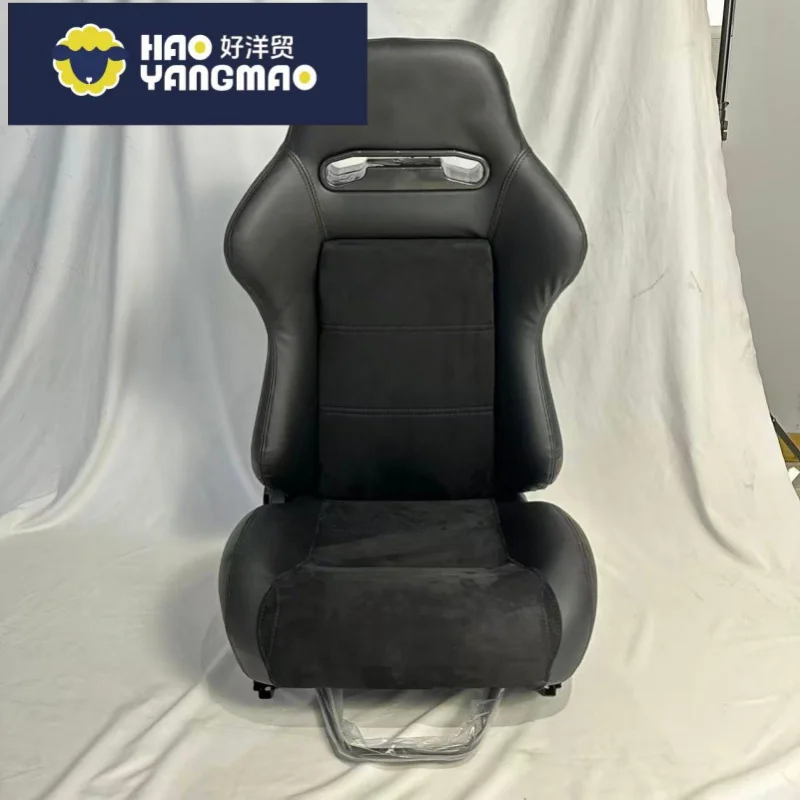 Suitable for New Custom Universal Racing Sport Seats Red PVC Suede Leather Bucket with Double Slider Reclining Feature Modified