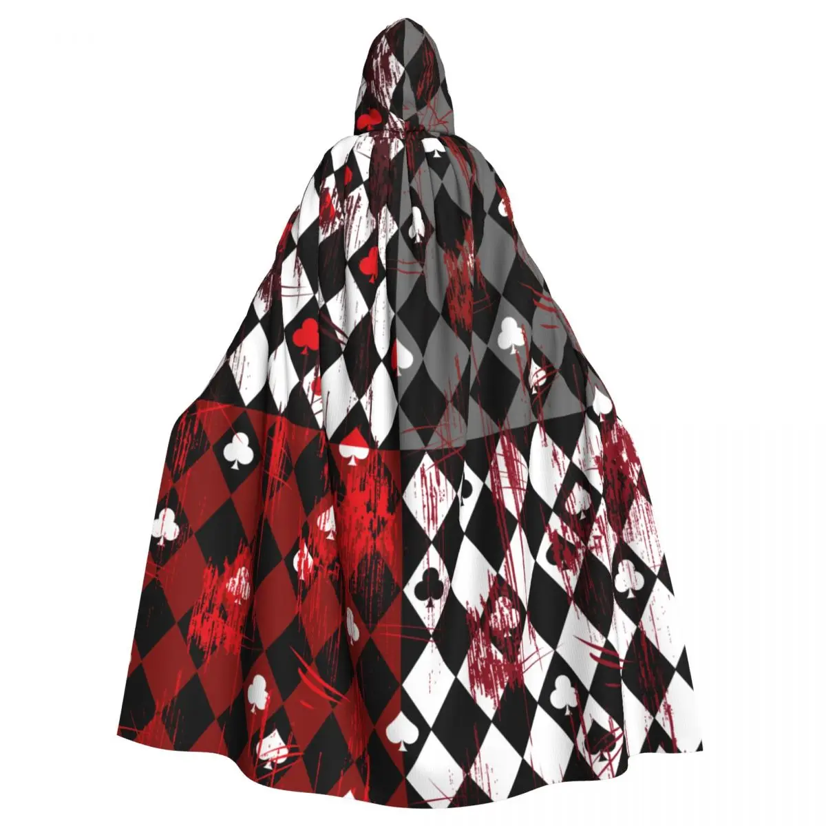 Queen Of Heart Bloody Hooded Cloak Polyester Unisex Witch Cape Costume Accessory Vampire