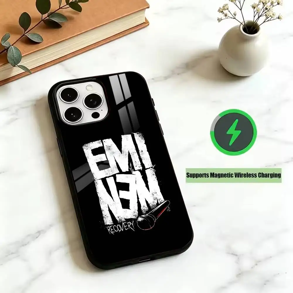 E-Eminem King of Hip Hop cool singer Wireless Magnetic Charge Phone Case For iPhone 18,17,16,15,14,13,12,11Plus,Pro,Max