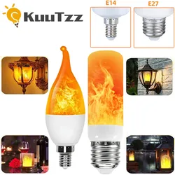 E27 E14 LED Flame Bulb LED lamp Corn Bulb Flickering AC85-265V LED Light Dynamic Flame Effect for Home Lighting Decoration