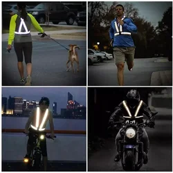 Reflective Straps Night Work Security Running Cycling Safety Reflective Vest High Visibility Reflective Safety Jacket