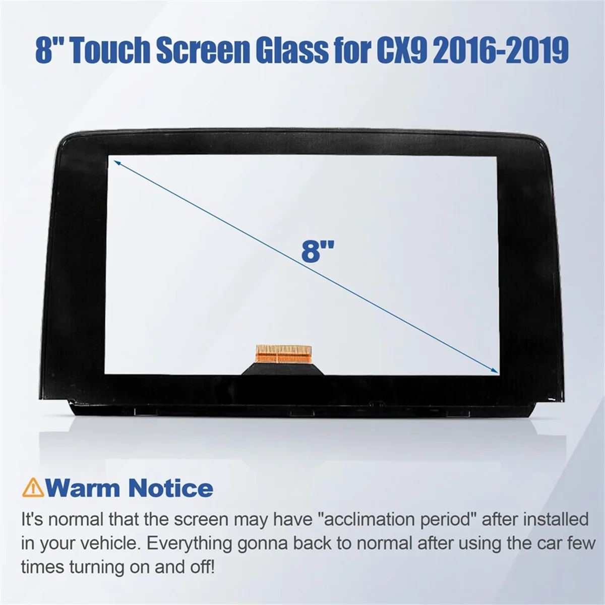 Kaca layar sentuh 8 inci Digitizer pengganti navigasi untuk Mazda CX9 CX-9 2016-2019 TK49-611J0 TK49-611JA TK49-611JB