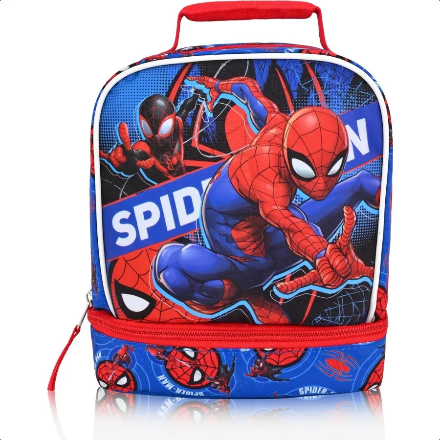 

Lunch Box for Miles Morales Insulated Lunch Bag Lunch Box for Boys Girls Toddlers Blue Reusable Lunchbox