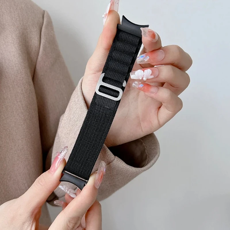 Alpine Nylon Strap For Samsung Galaxy Watch 7/FE/6/5/4 40mm 44mm Bracelet Galaxy Watch 6-4 Classic 46mm G-hook No Gap Wristband