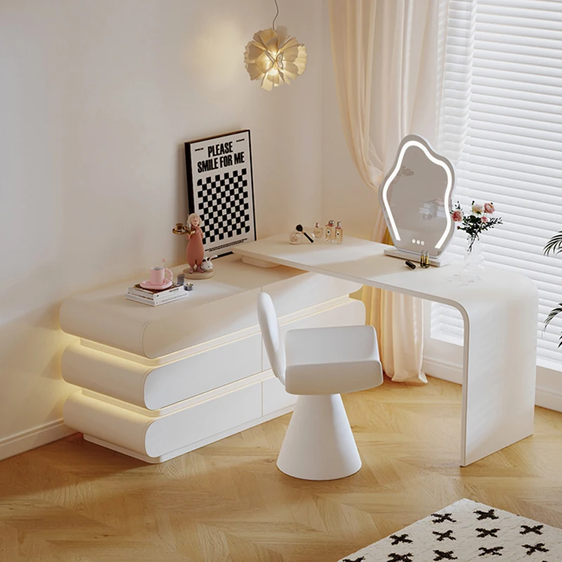 Bedroom Dresser Stool French Light Luxury Nail Art Computer Backrest Dining Table and Chairs