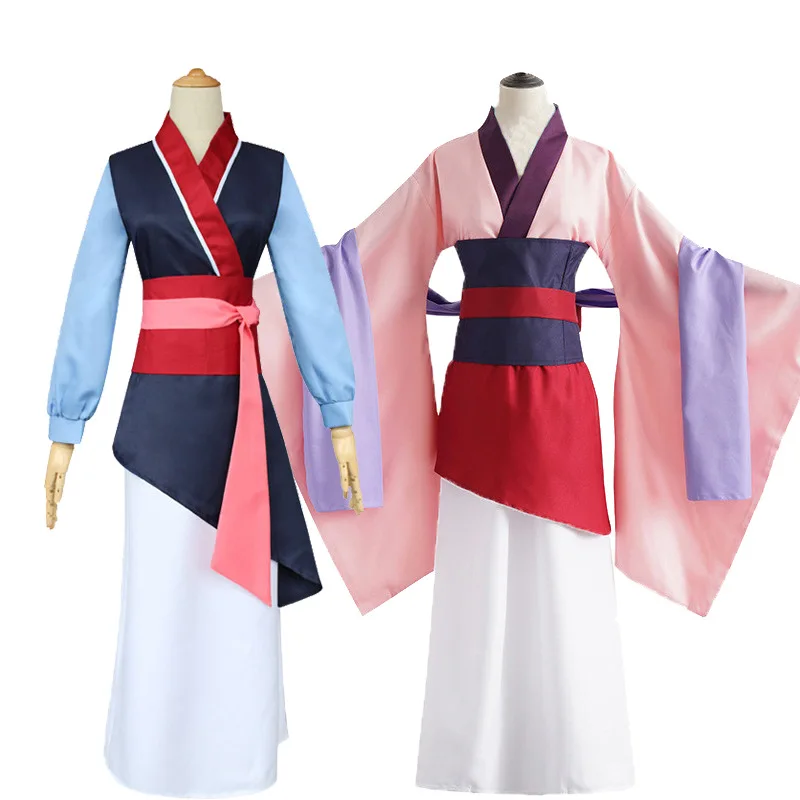 Disfraz de Cosplay de Anime Hua Mulan, Trajes de Supermujeres, Hanfu Chino, Túnicas Rojas de Princesa, para Niños y Adultos, Actuación Navideña