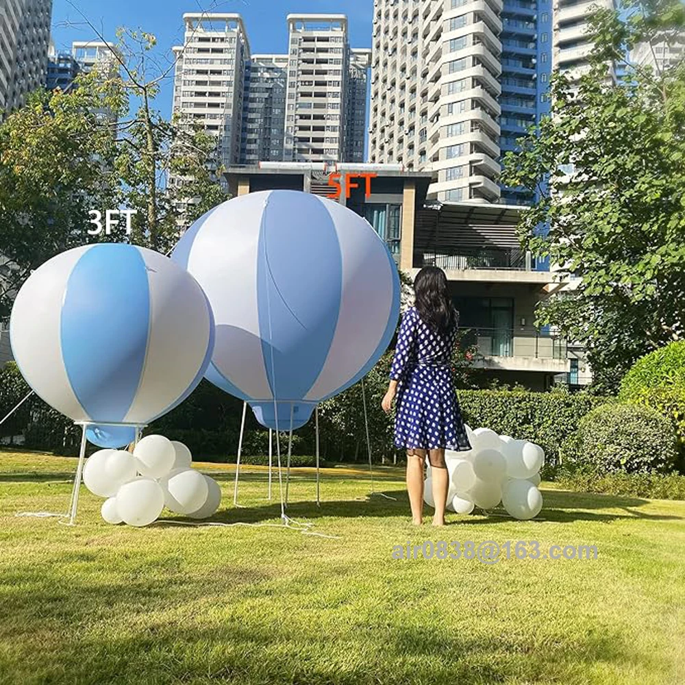 Giant PVC Hot Air Balloon Decorations Inflatable Baby Shower Party With Air Pump For Kids Outdoor Birthday Wedding Decoration